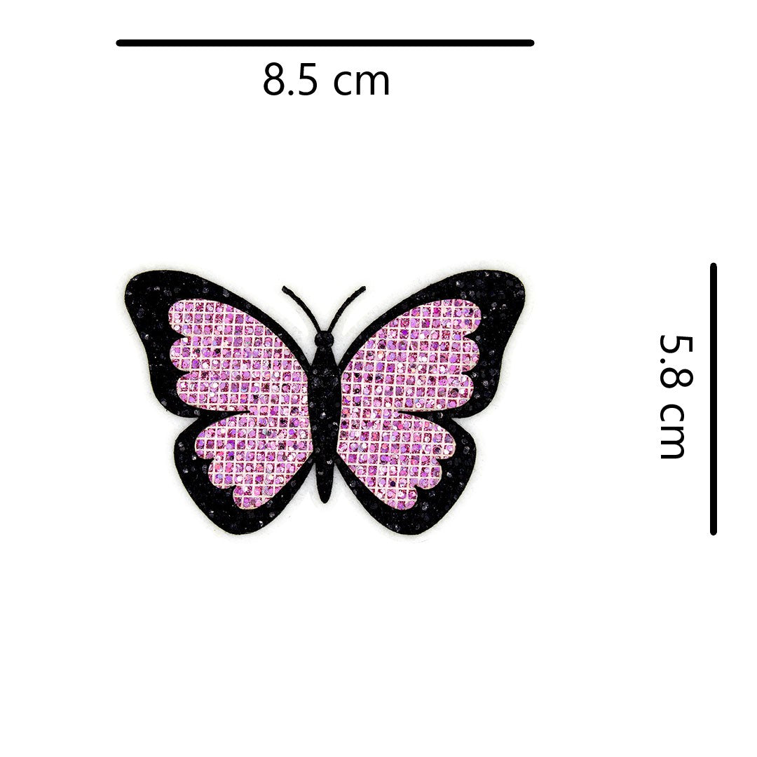 5 Unidades Parche Mariposa Rosada Pequeña Microlentejuelas BY DELUXE Chile