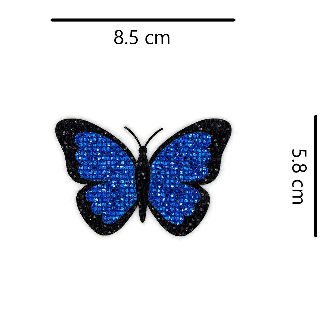 5 Unidades Parche Mariposa Azul Pequeña Microlentejuelas BY DELUXE Chile