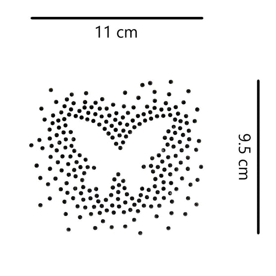 Plantilla 9 Unidades Aplique Mariposa Negra Strass
