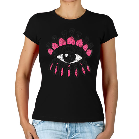 Polera Ojo Turco Rosado Lentejuelas BY DELUXE Chile