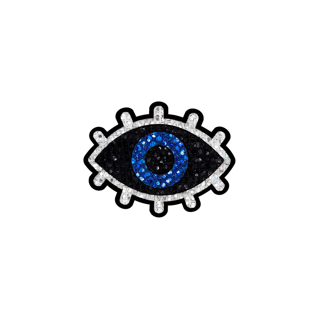 10 Unidades Parche Ojo Turco Negro Plateado MIniatura Microlentejuelas BY DELUXE Chile