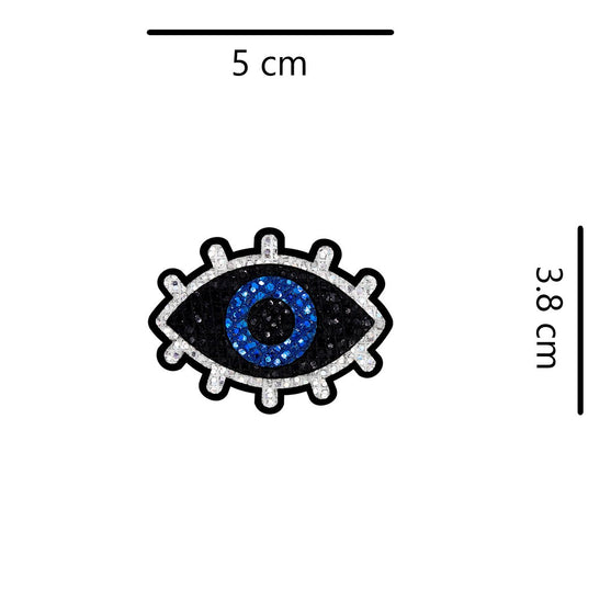 10 Unidades Parche Ojo Turco Negro Plateado MIniatura Microlentejuelas BY DELUXE Chile