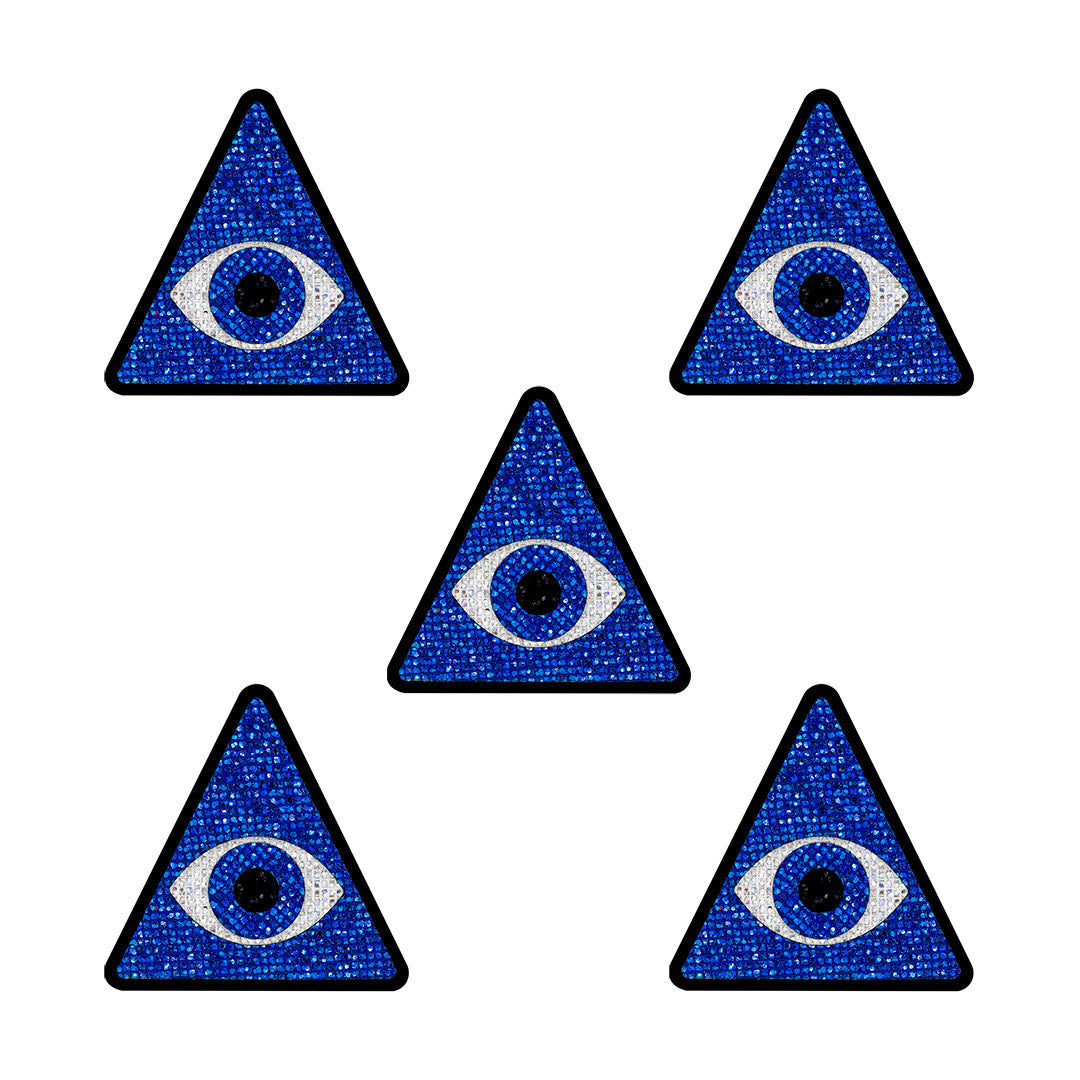 5 Unidades Parche Ojo Turco Pirámide Azul Microlentejuelas BY DELUXE Chile
