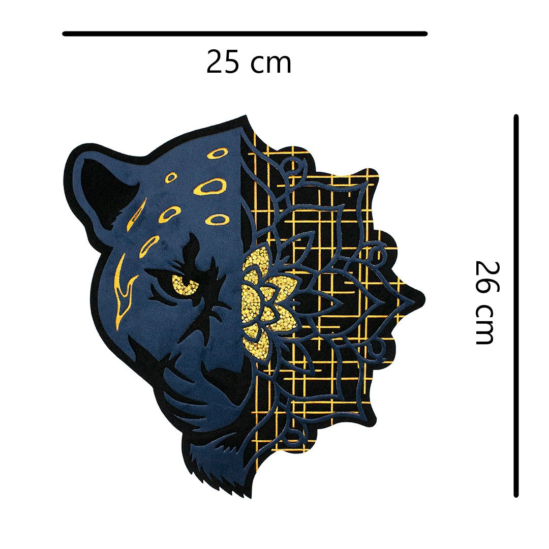 Parche Pantera Mandala Cristales Dorados