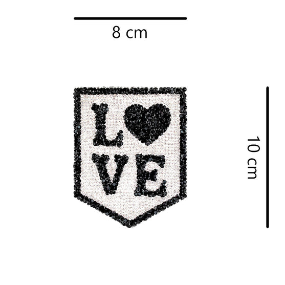 Parche Bolsillo Love Cristales Brillantes BY DELUXE Chile