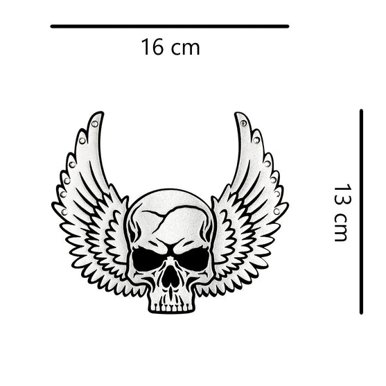 Parche Calavera Alas Brillante Strass 3D BY DELUXE Chile