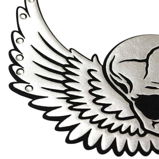 Parche Calavera Alas Brillante Strass 3D BY DELUXE Chile