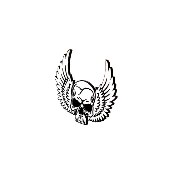 Pin Alas Calavera Plateada Acrílico