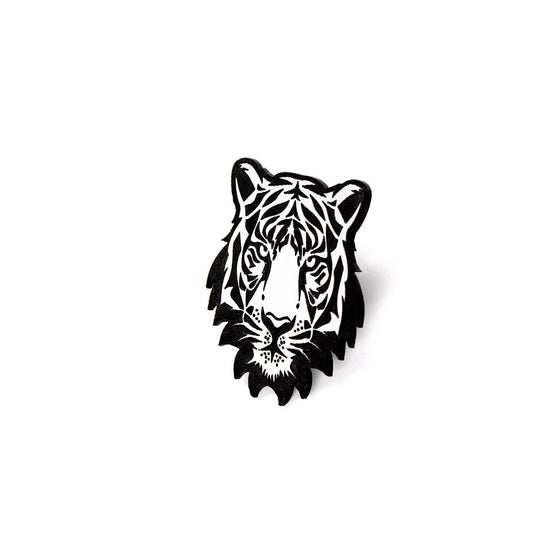 Pin Tigre Plateado Acrílico