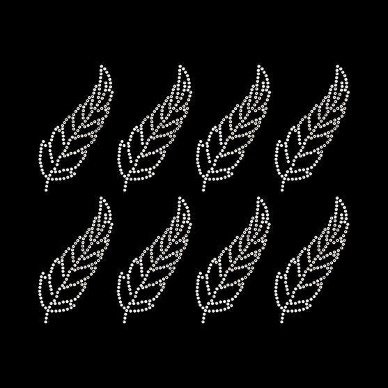 Plantilla 8 Unidades Aplique Pluma Strass