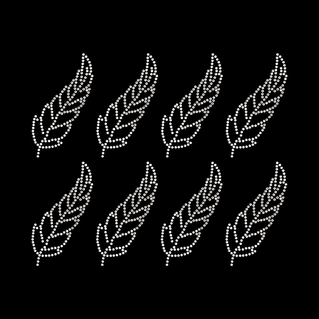 Plantilla 8 Unidades Aplique Pluma Strass