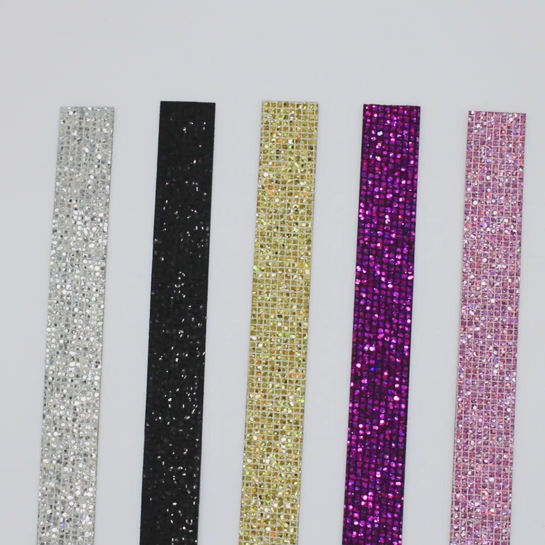 Decoración Cinta Plateada Ancha Microlentejuelas