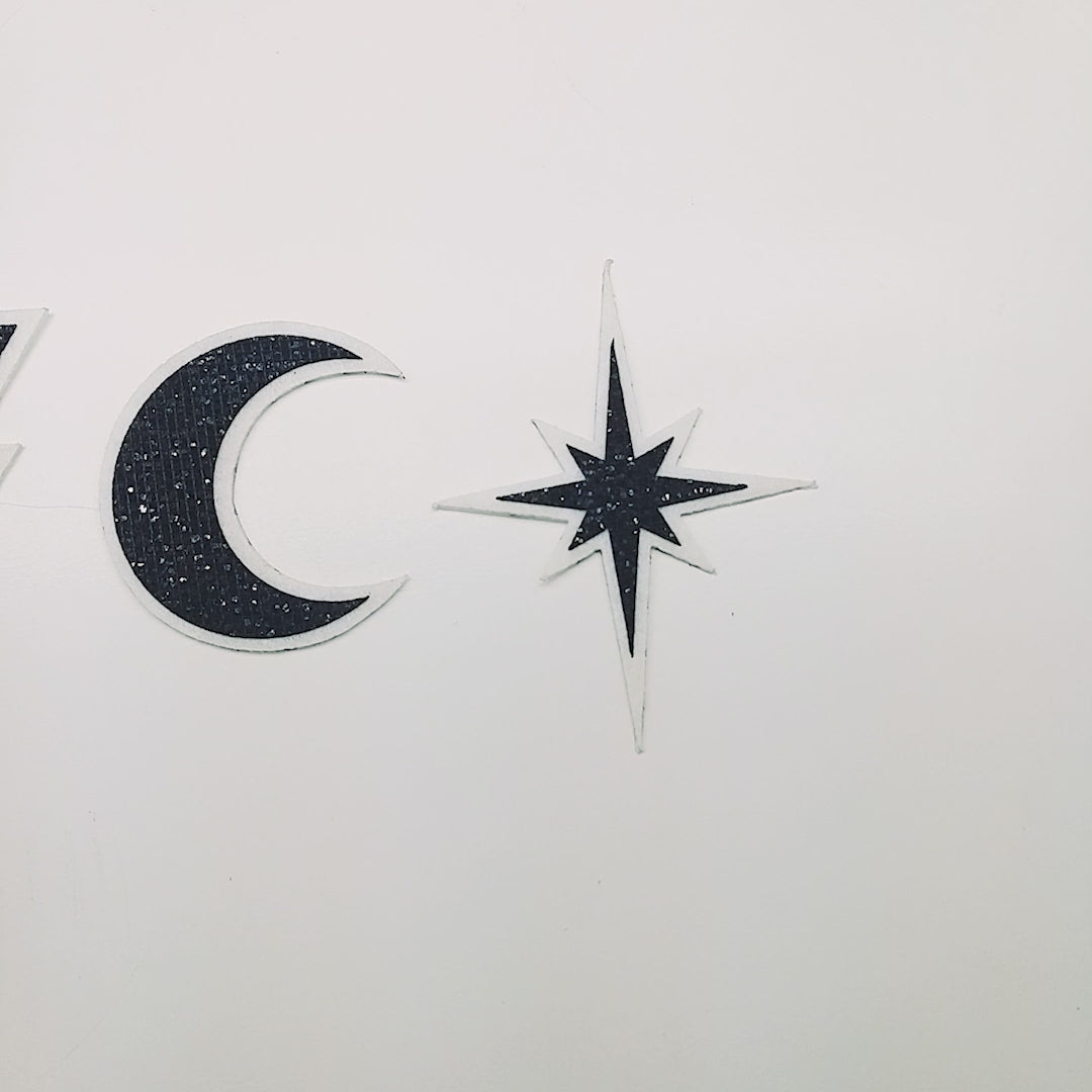 5 Unidades Parche Luna Negra Pequeña Microlentejuelas BY DELUXE Chile