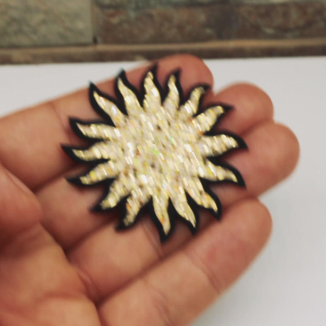 10 Unidades Parche Sol Dorado Microlentejuelas BY DELUXE Chile