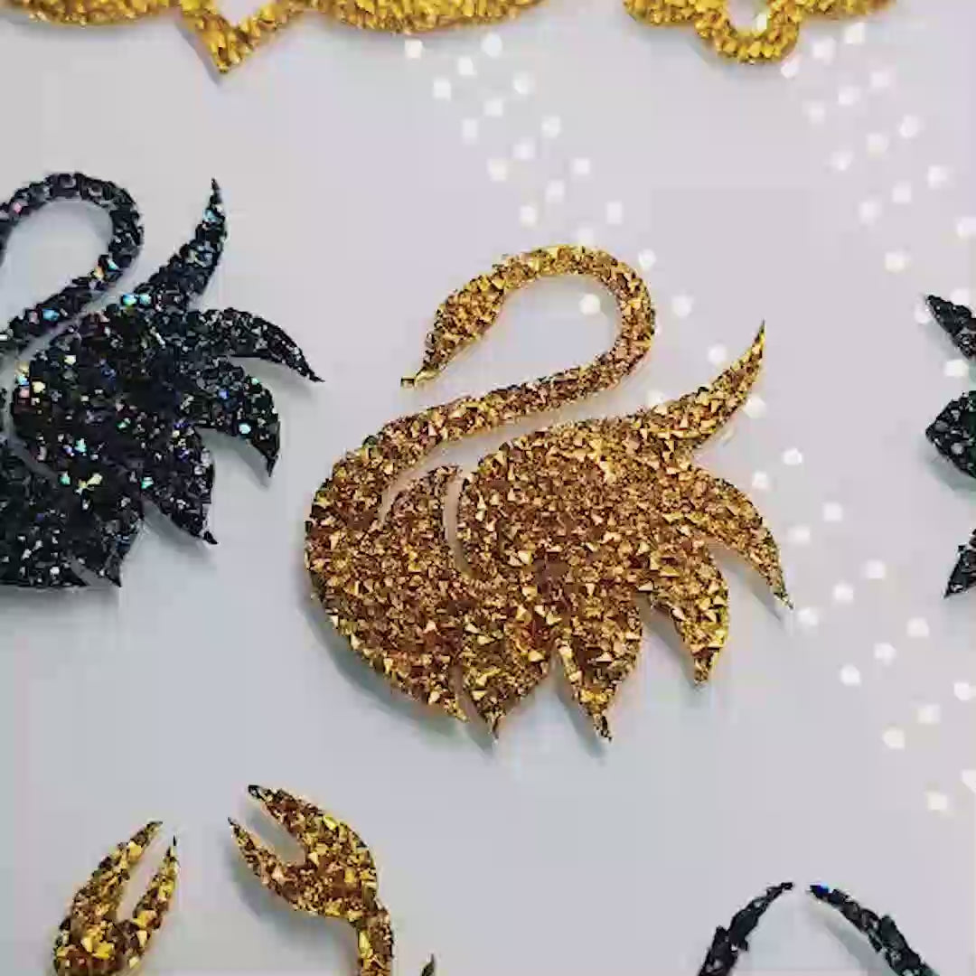 Decoración Cisne Negro Tornasol Cristales