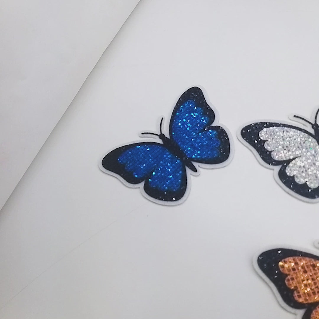 5 Unidades Parche Mariposa Azul Pequeña Microlentejuelas BY DELUXE Chile