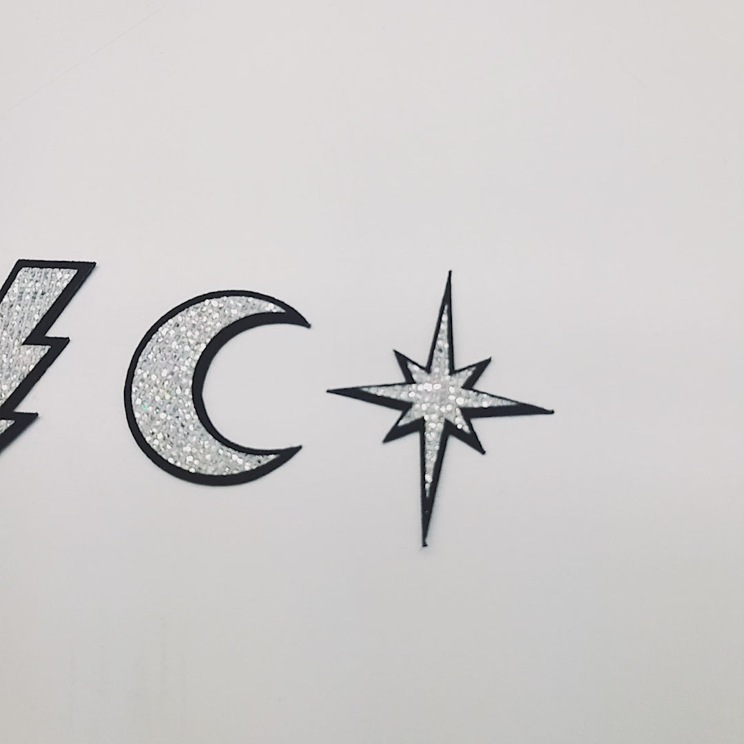 10 Unidades Parche Rayo Plateado MIniatura Microlentejuelas BY DELUXE Chile