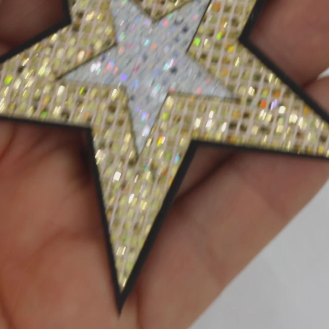 5 Unidades Parche Estrella Dorado Plateada Microlentejuelas BY DELUXE Chile