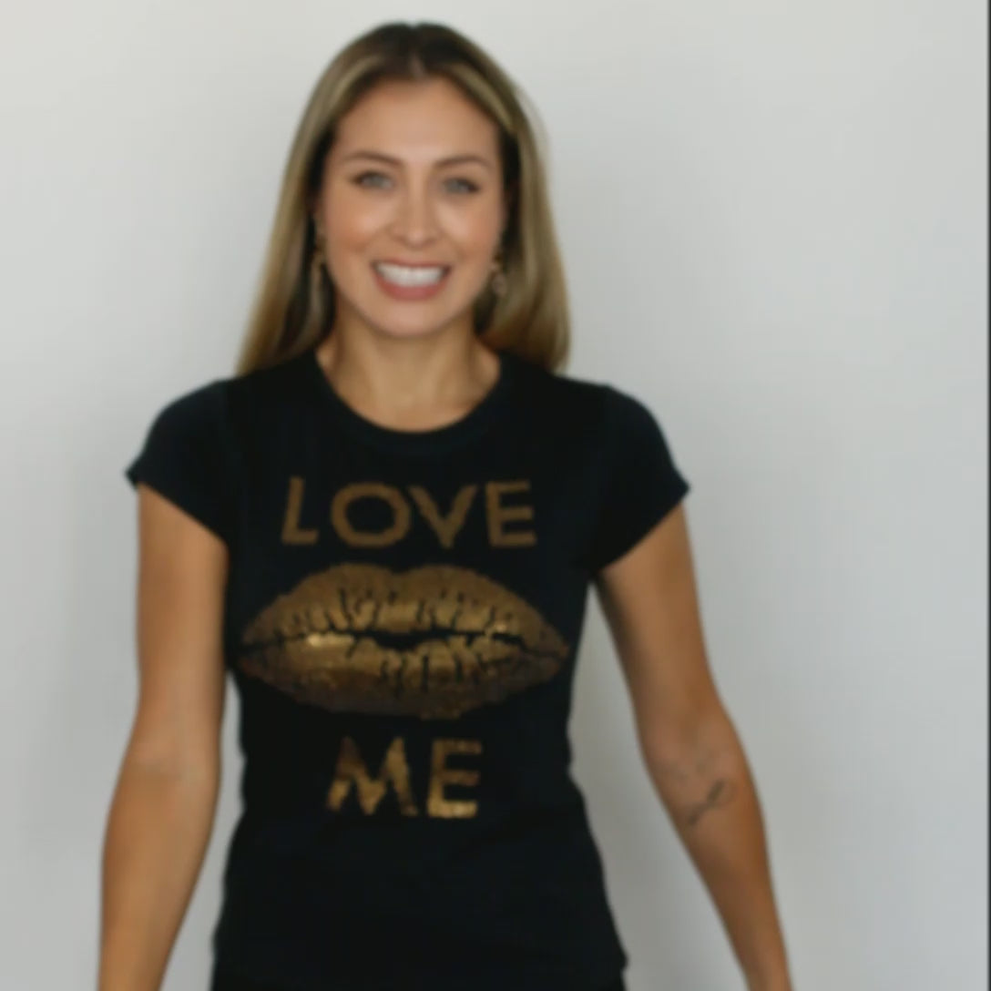 Aplique Love Me Dorado Strass BY DELUXE Chile