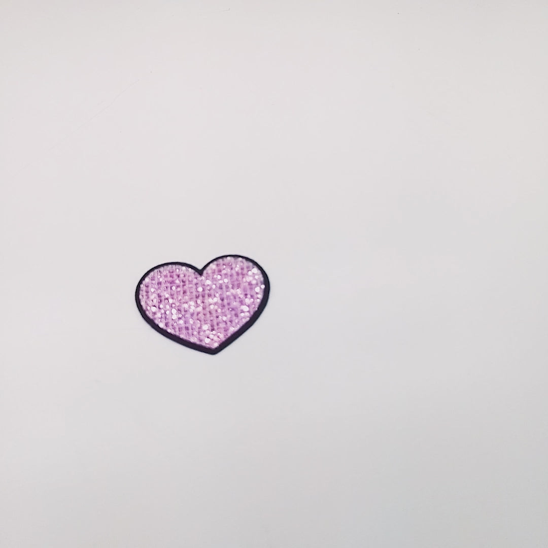 10 Unidades Parche Corazón Rosado Microlentejuelas BY DELUXE Chile