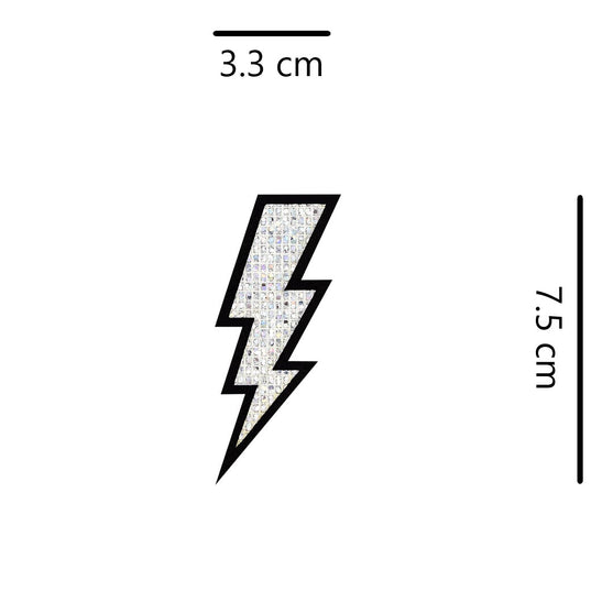 10 Unidades Parche Rayo Plateado MIniatura Microlentejuelas BY DELUXE Chile