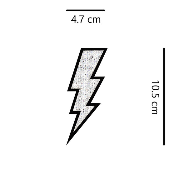 5 Unidades Parche Rayo Plateado Pequeño Microlentejuelas BY DELUXE Chile