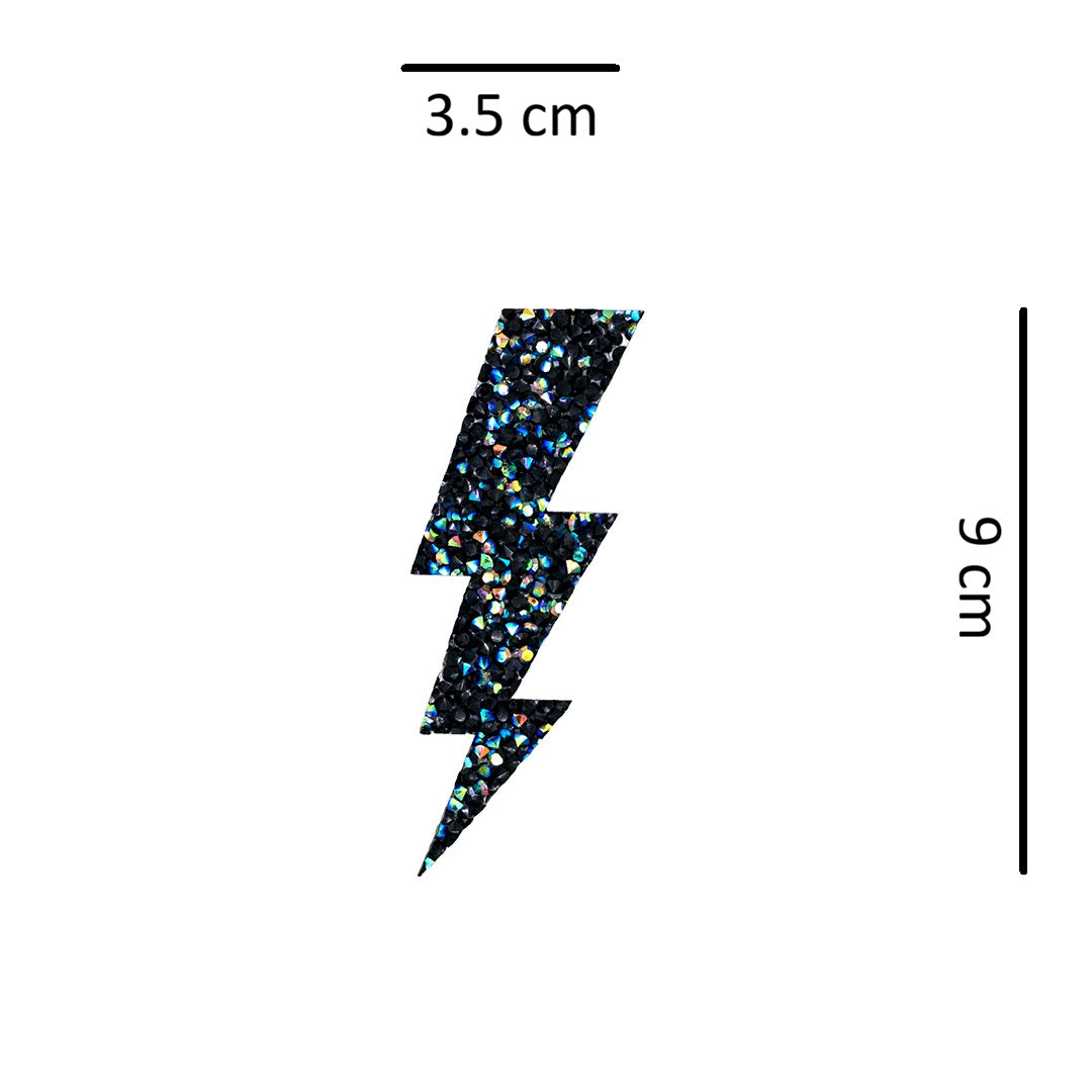 Decoración Rayo Negro Tornasol Mediano Cristales
