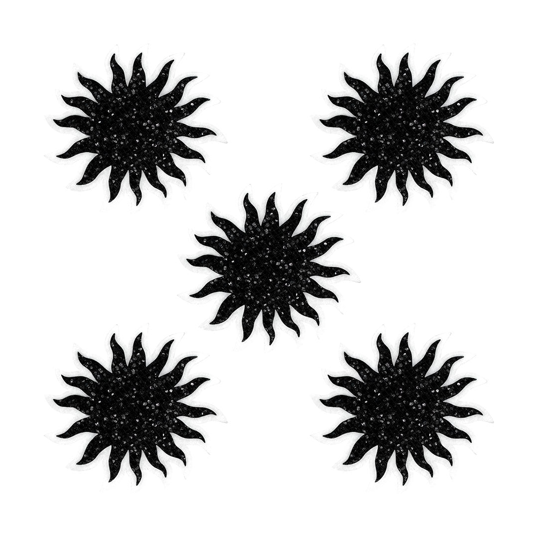 5 Unidades Parche Sol Negro Pequeño Microlentejuelas BY DELUXE Chile