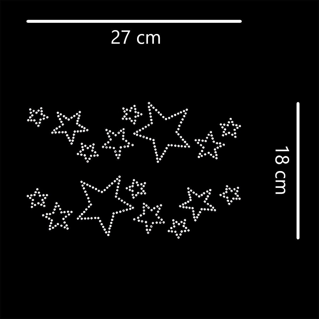Plantilla 2 Unidades Aplique Juego de Estrellas Strass