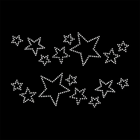 Plantilla 2 Unidades Aplique Juego de Estrellas Strass