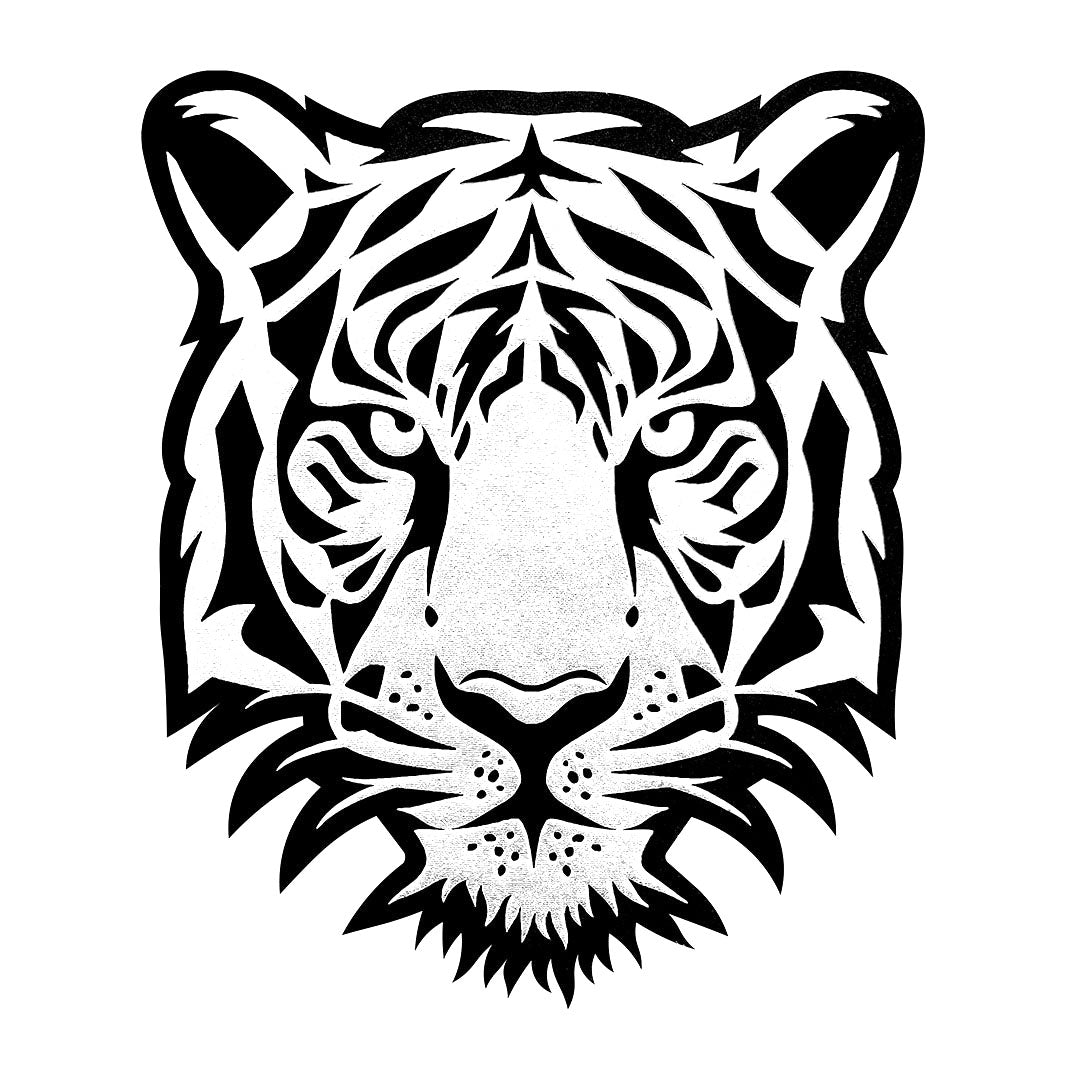 Parche Tigre Plateado Brillante 3D