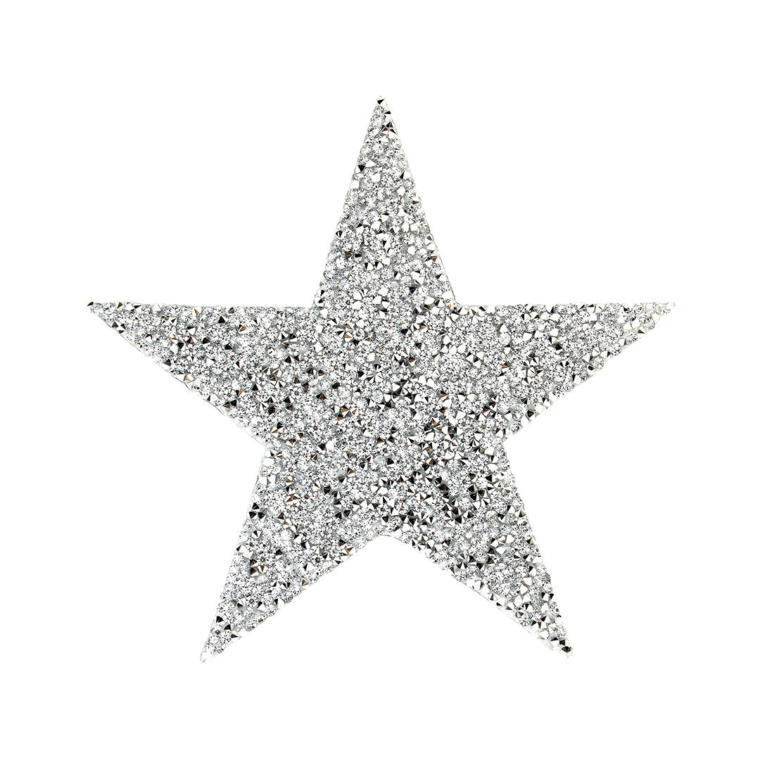 Decoración Estrella Plateada Mediana Cristales BY DELUXE Chile