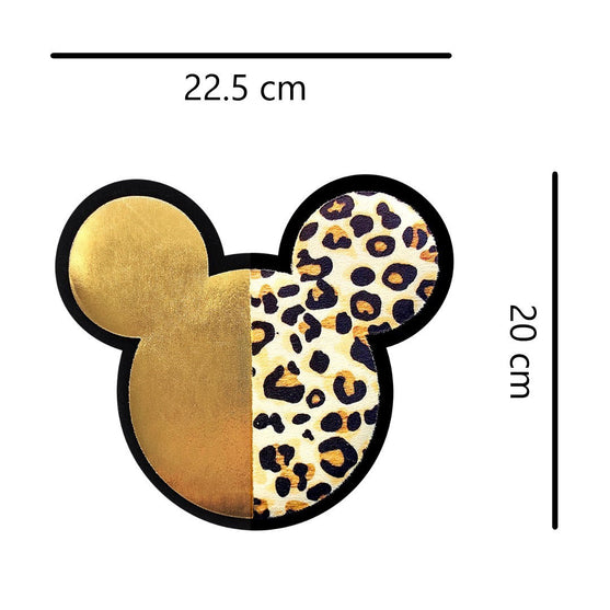 Parche Mouse Dorado Animal Print Felpa BY DELUXE Chile