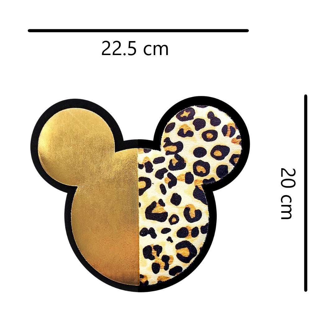 Parche Mouse Dorado Animal Print Felpa BY DELUXE Chile
