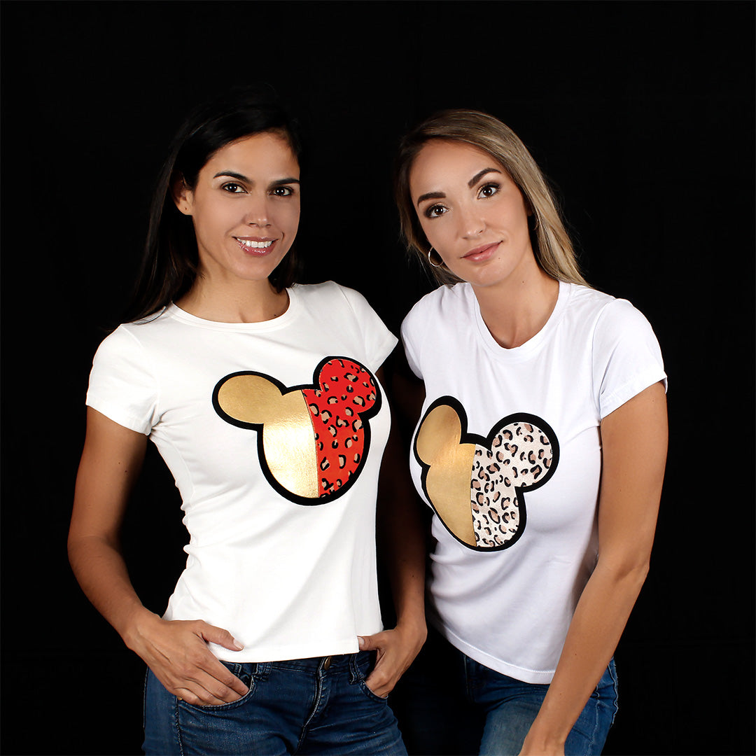 Parche Mouse Dorado Animal Print Felpa Naranja BY DELUXE Chile