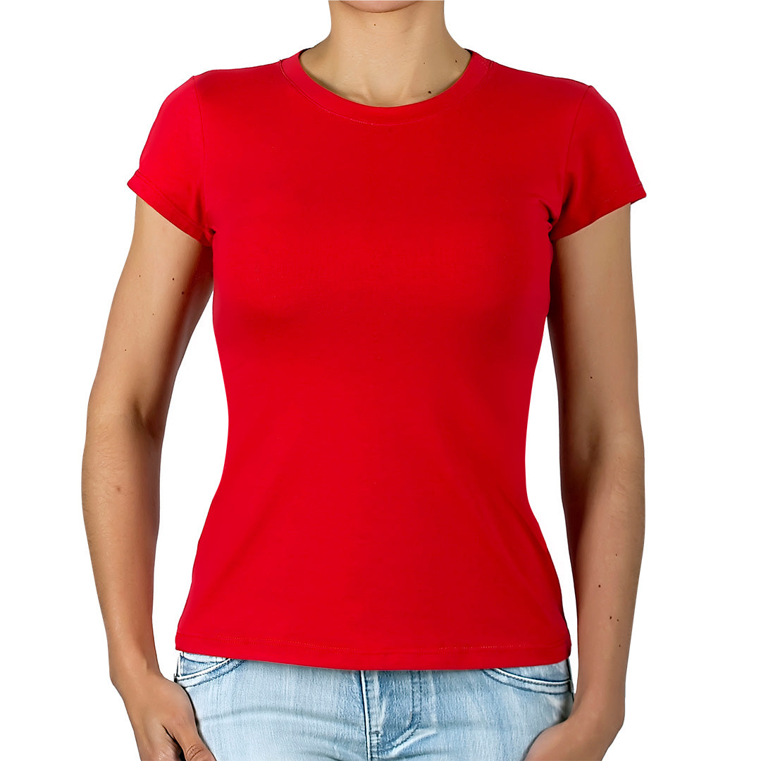 Polera Algodón Roja Manga Corta Cuello Redondo BY DELUXE Chile