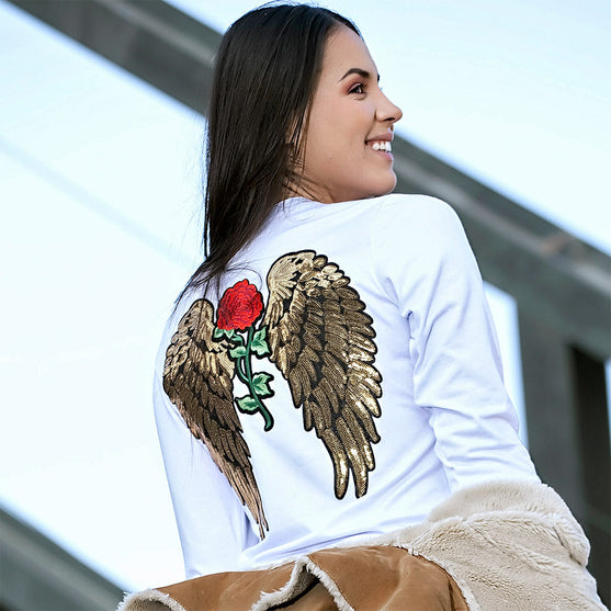 Parche Alas Doradas Extra Grandes Lentejuelas BY DELUXE Chile