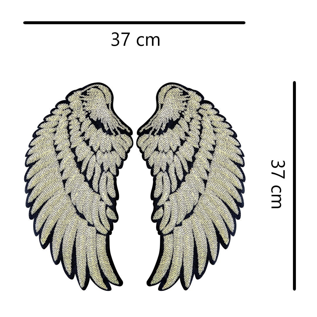 Parche Alas Doradas Extra Grandes Lentejuelas BY DELUXE Chile