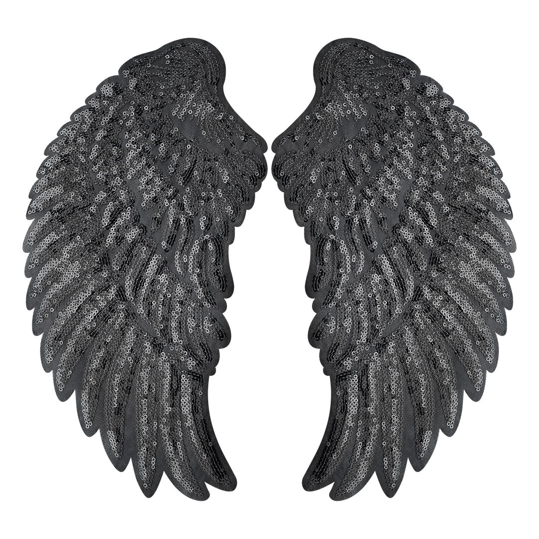 Parche Alas Negras Extra Grandes Lentejuelas BY DELUXE Chile
