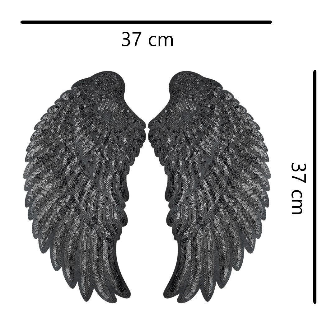 Parche Alas Negras Extra Grandes Lentejuelas BY DELUXE Chile