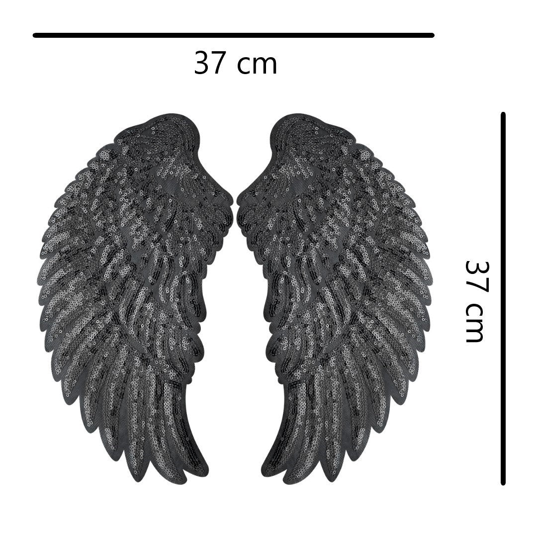 Parche Alas Negras Extra Grandes Lentejuelas BY DELUXE Chile