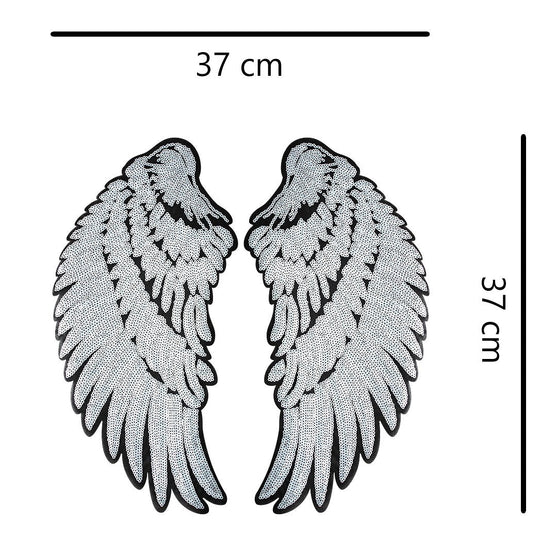 Parche Alas Plateadas Extra Grandes Lentejuelas BY DELUXE Chile