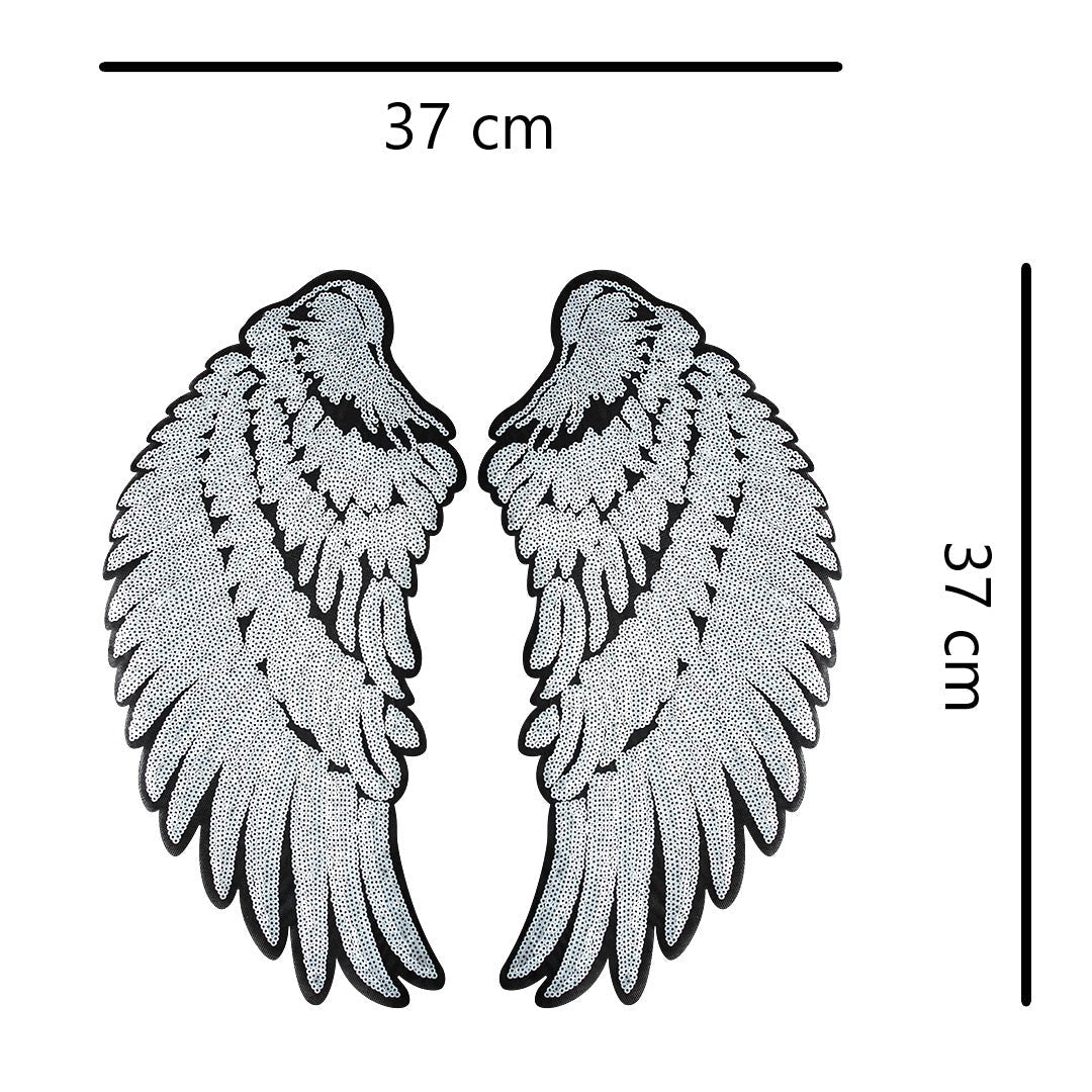 Parche Alas Plateadas Extra Grandes Lentejuelas BY DELUXE Chile
