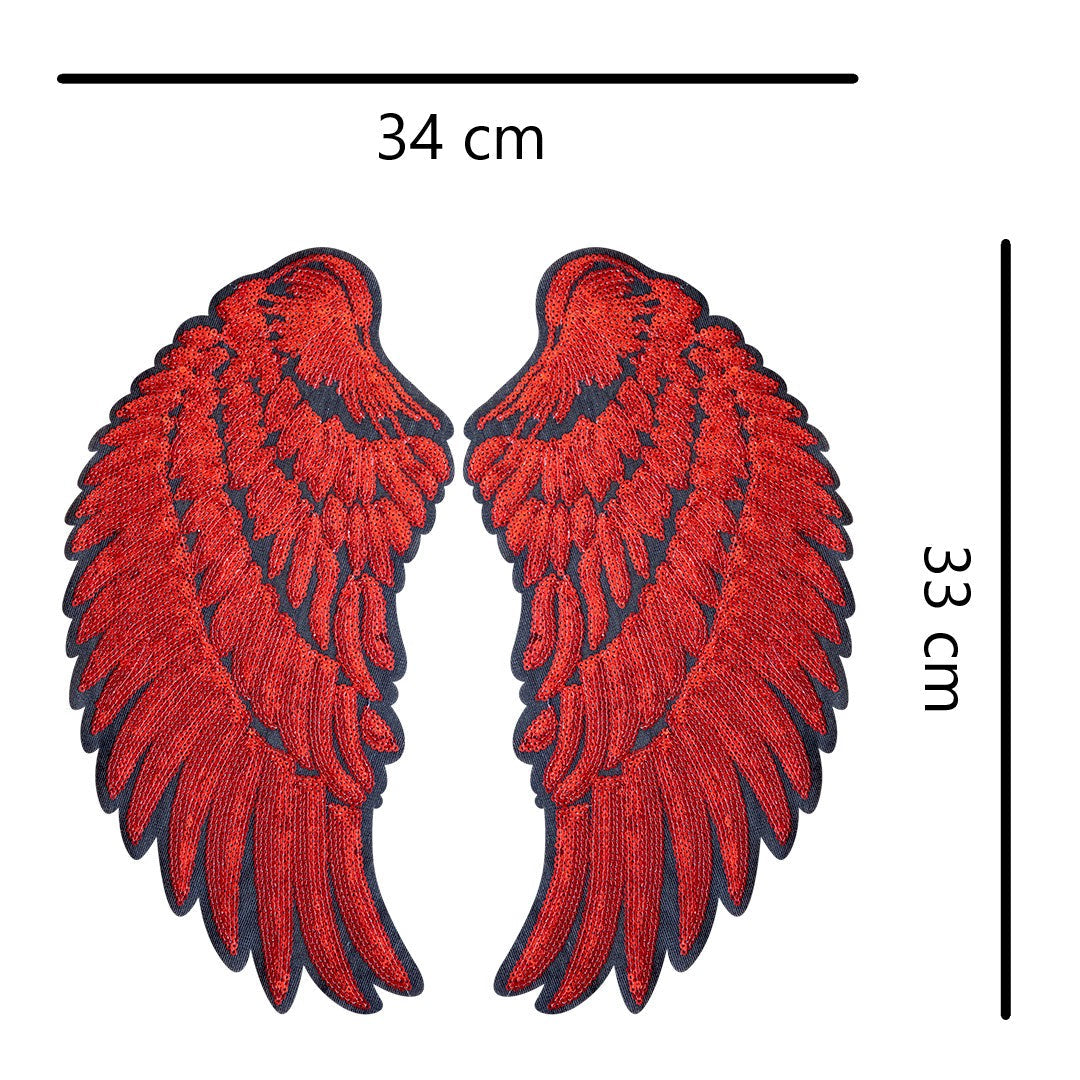 Parche Alas Rojas Grandes Lentejuelas BY DELUXE Chile