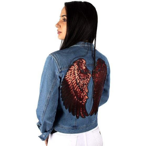 Parche Alas Rojas Grandes Lentejuelas BY DELUXE Chile