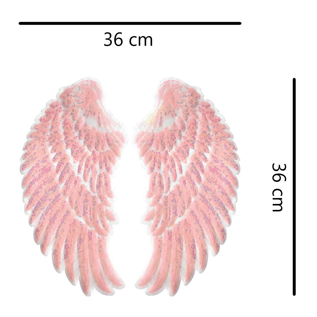 Parche Alas Rosadas Grandes Lentejuelas BY DELUXE Chile