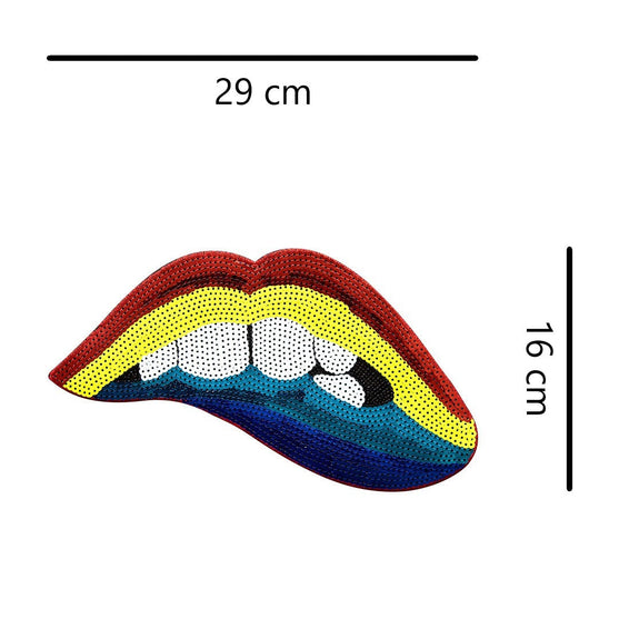 Parche Boca Multicolor Lentejuelas BY DELUXE Chile