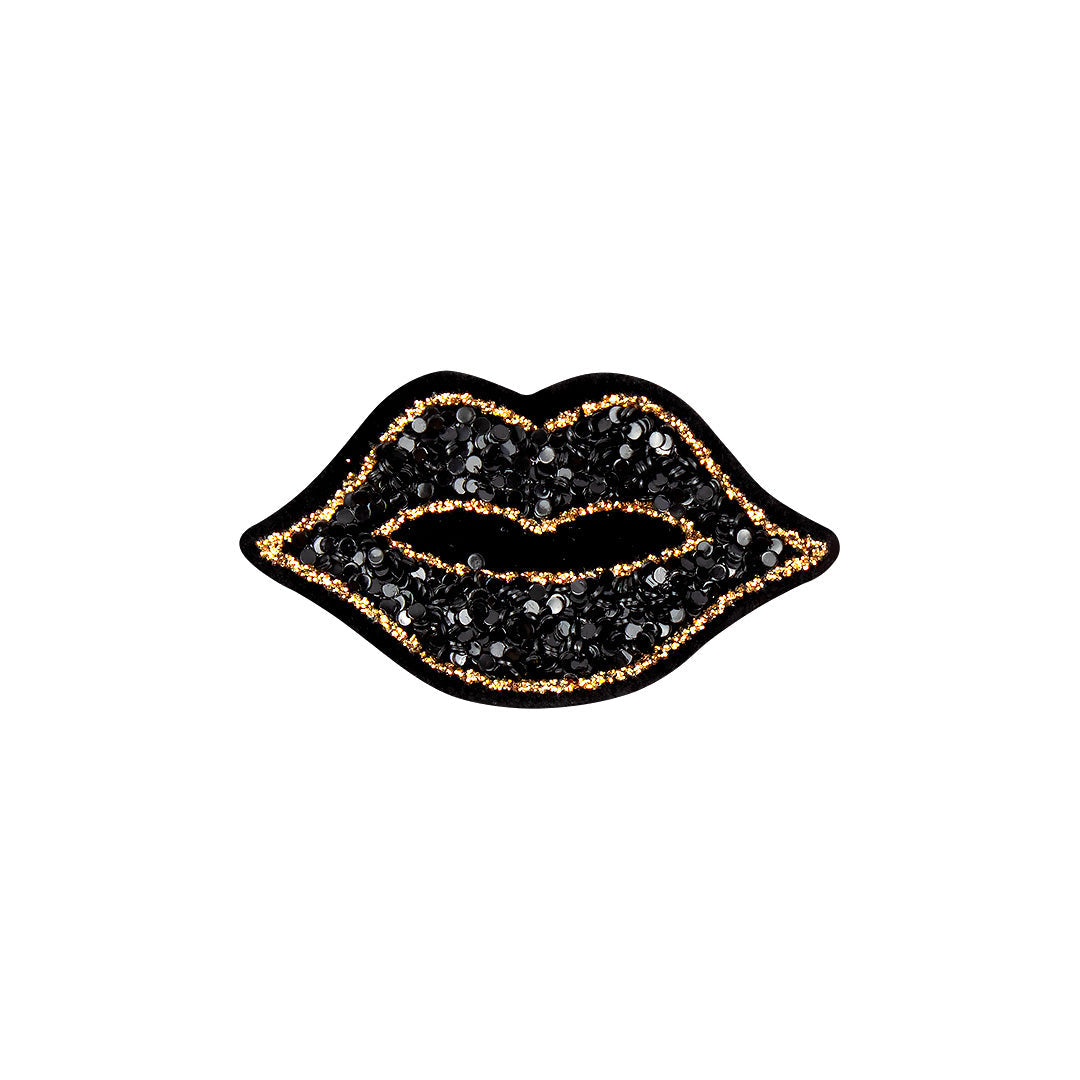 10 Unidades Parche Boca Miniatura Negra Brillante BY DELUXE Chile