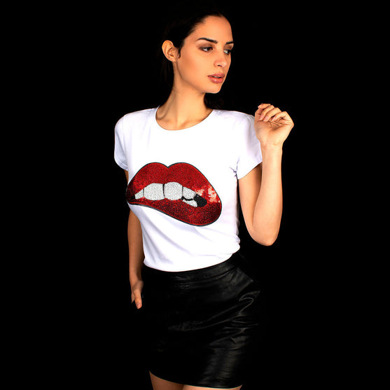 Parche Boca Roja Lentejuelas BY DELUXE Chile