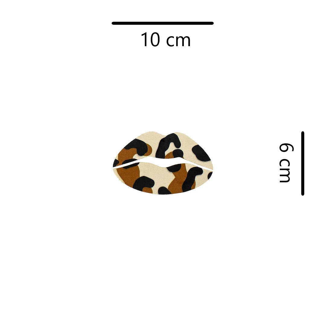 5 Unidades Parche Boca Animal Print Felpa BY DELUXE Chile